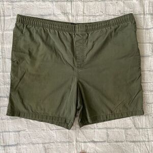 Puritan men XL Pull on flat front chino shorts w/elastic waist & drawstring